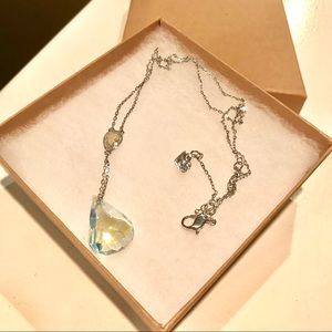 Swarovski -  necklace tear drop blue